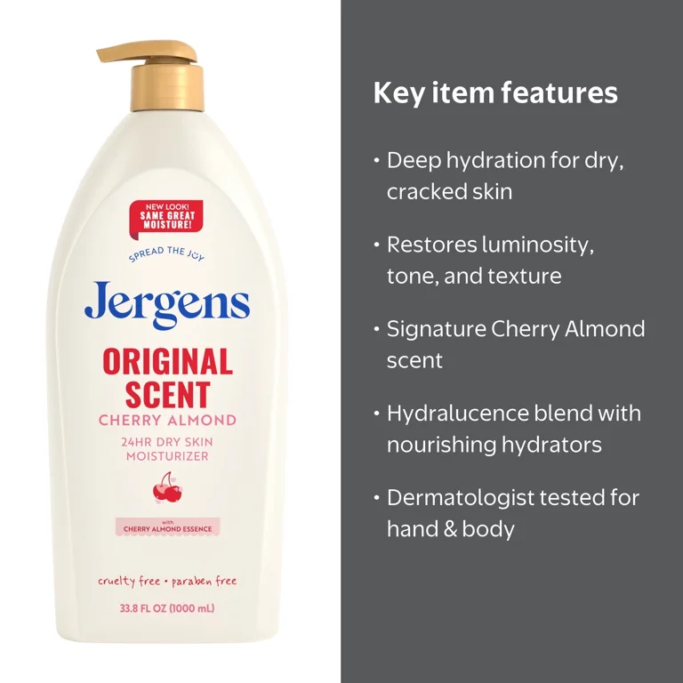 Jergens Original Scent with Cherry Almond Body Lotion Moisturizer
