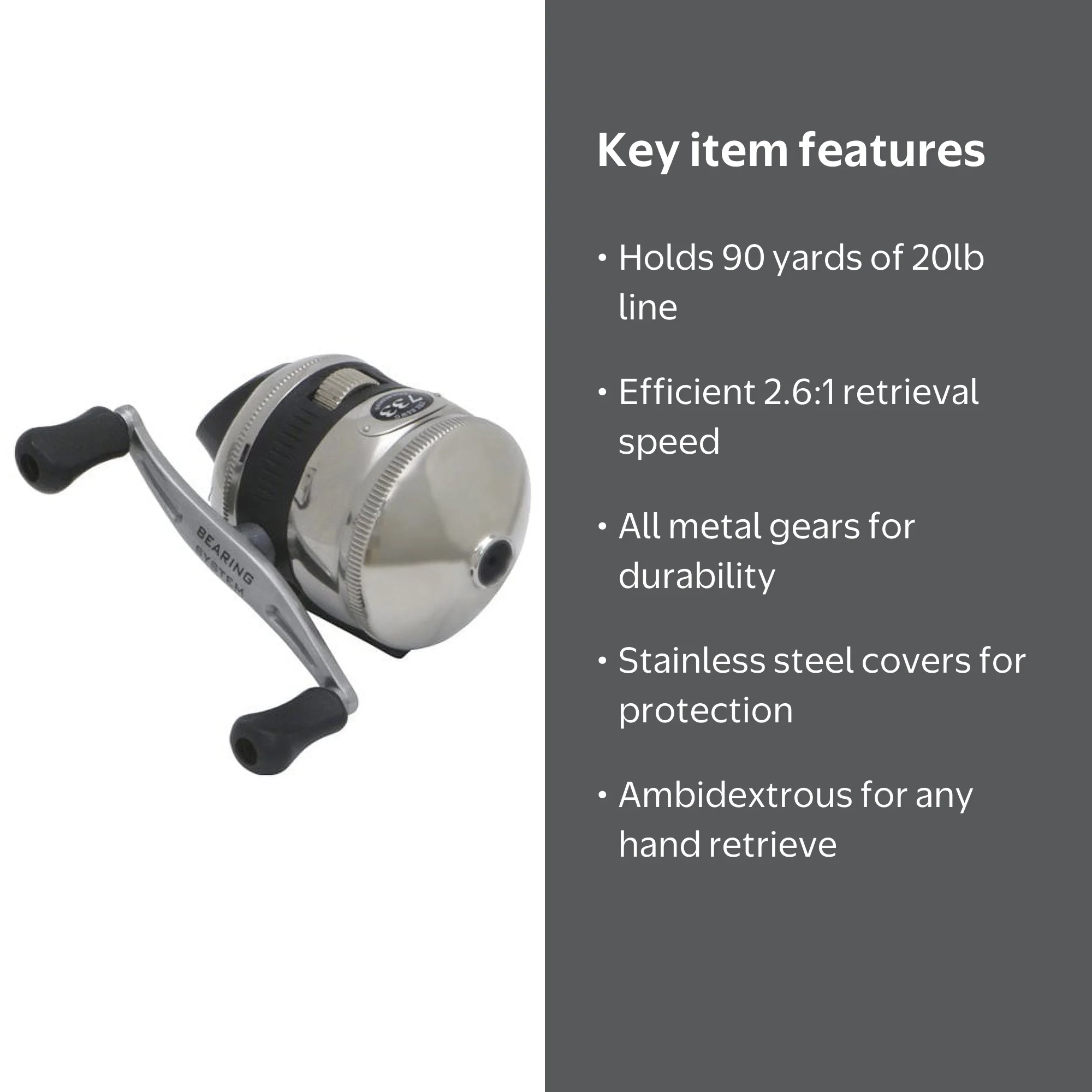 Zebco Authentic 733 Ambidextrous Spincast Fishing Reel 2.6:1