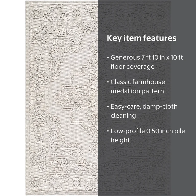 My Texas House Nora Outdoor Area Rug, 7'10 x 10', 100