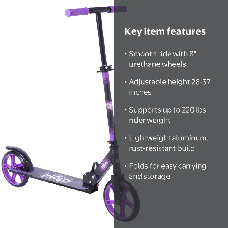 新品未使用HELLOIE RIDE JKT パープルBK XLサイズ55%OFF HALO Rise Above Supreme Big Wheel Scooter - Purple - Designed for