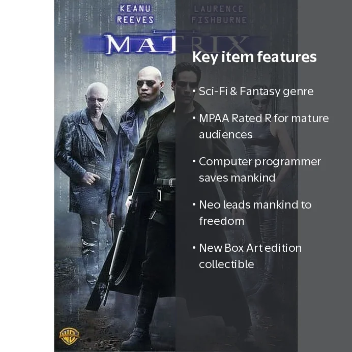 The Matrix DVD New Box Art, Sci-Fi & Fantasy, R Rated, Keanu