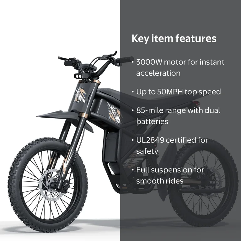 プロモ　te73 337NM Riding'Times GT73Pro Electric Dirt Bike for Adults,3000W