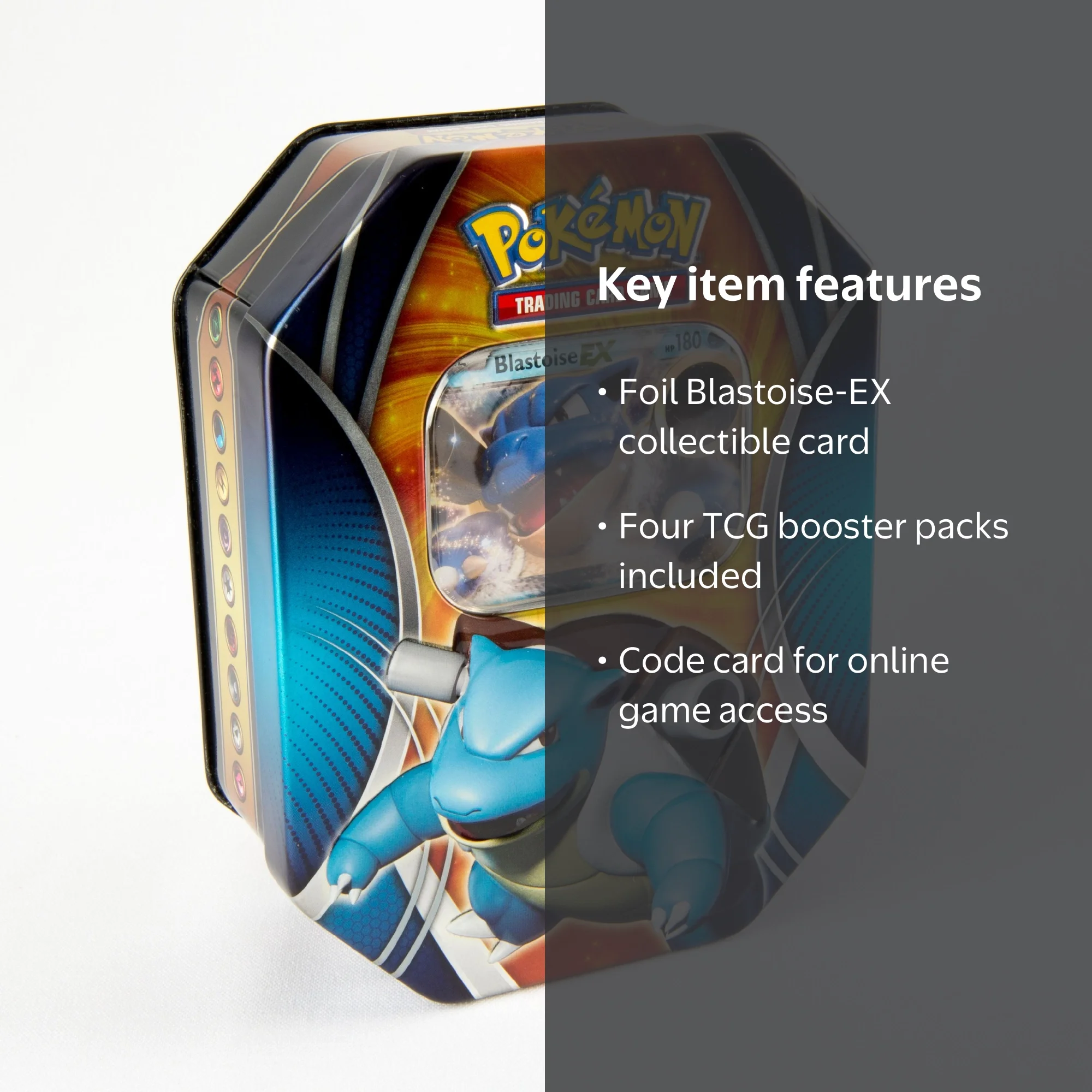 Pokemon Trading Card Game Tin with Blastoise-EX Foil Card and 4