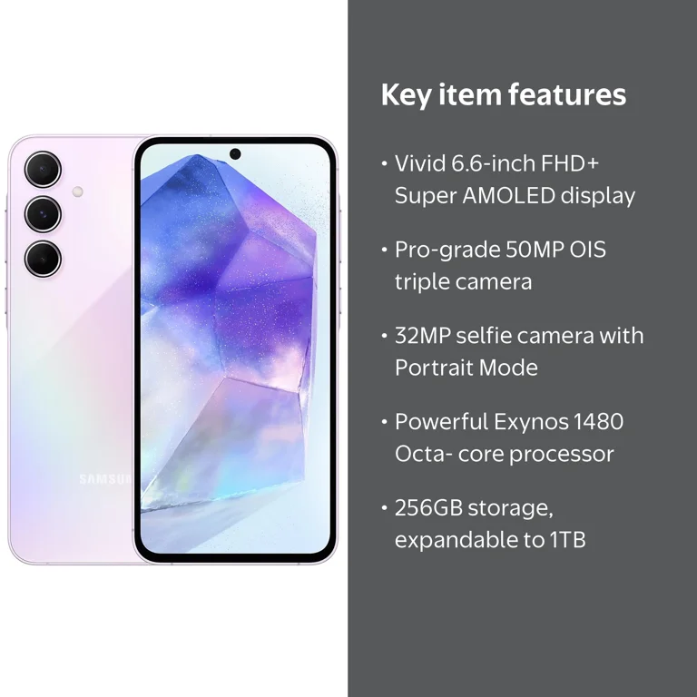 Samsung Galaxy A55 5G, 4G LTE, Unlocked (256GB, 8GB, Latin America