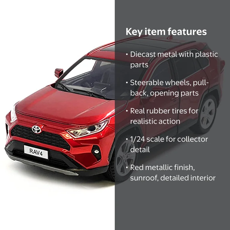 Toyota Rav4 Hybrid XLE Red Metallic with Sunroof 1/24 Diecast