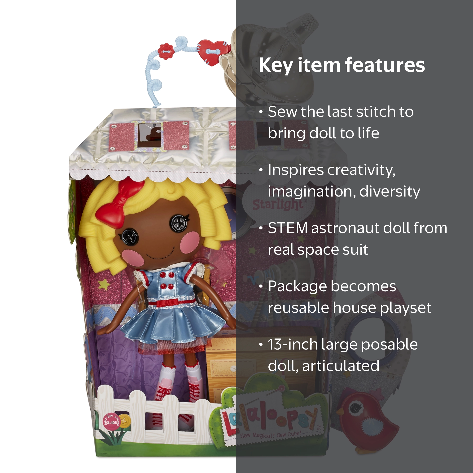 Lalaloopsy Doll - Dot Starlight with Pet Bird, 13