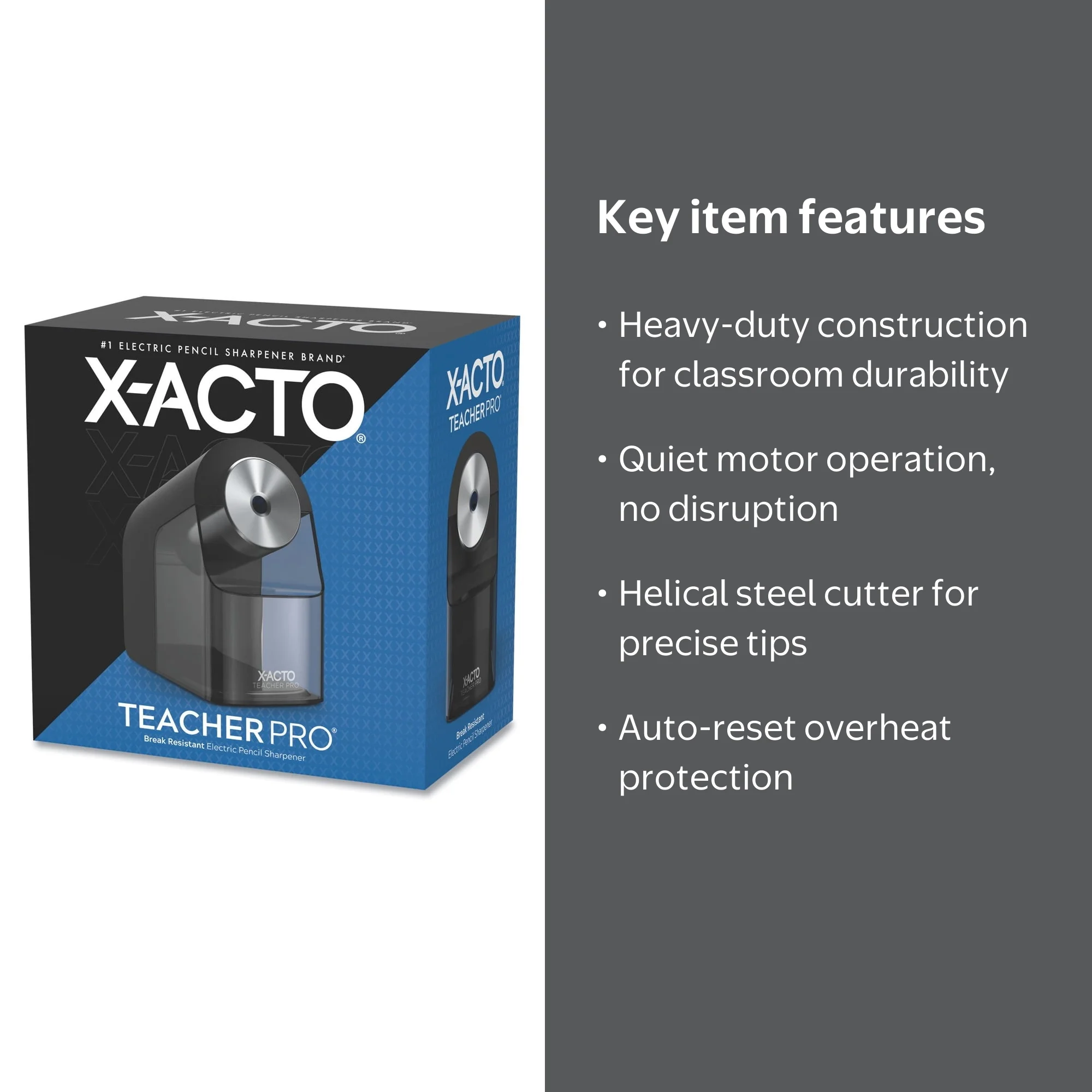 X-ACTO Model 1675 Classroom Electric Pencil Sharpener, AC-Powered