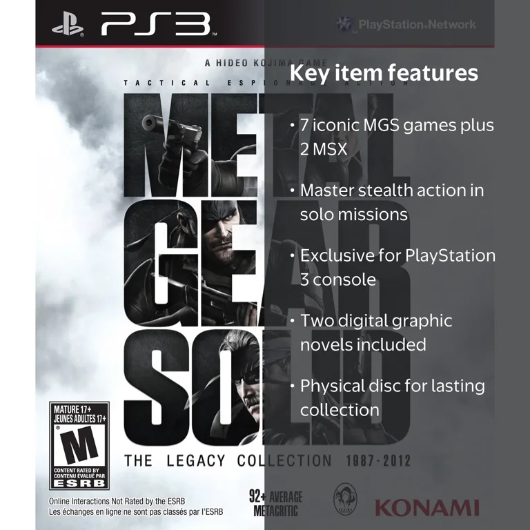 Konami, Metal Gear Solid Legacy, 00083717202943, PlayStation 3