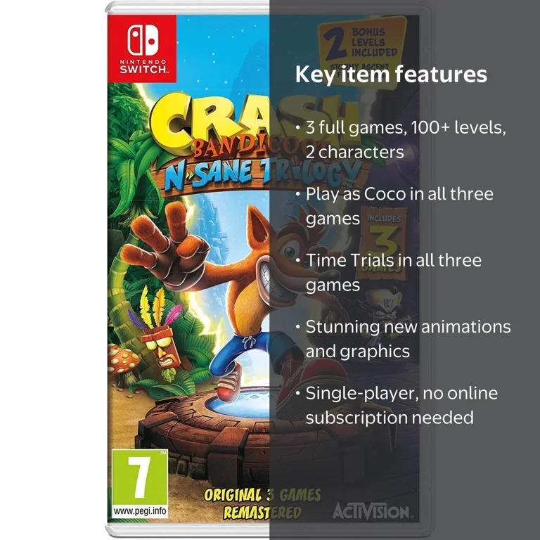 Activision Crash N. Sane Trilogy, Nintendo Switch, 047875881990, 3