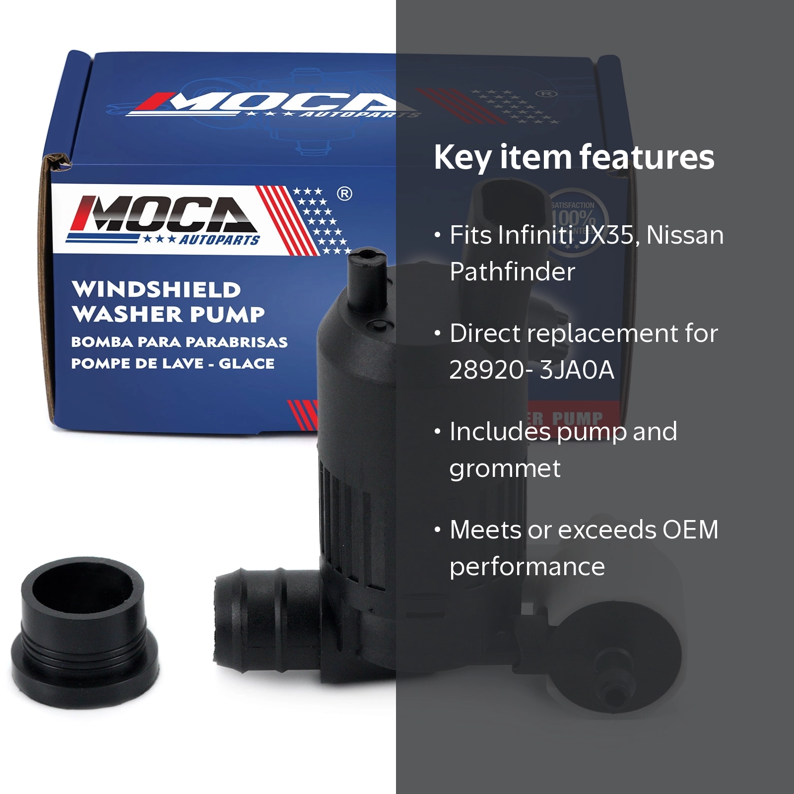 MOCA AUTOPARTS Windshield Washer Pump Fit for 2013-2020 Nissan