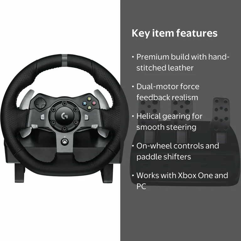 Logitech G920 Gaming Steering Wheel with Pedals for Xbox One and