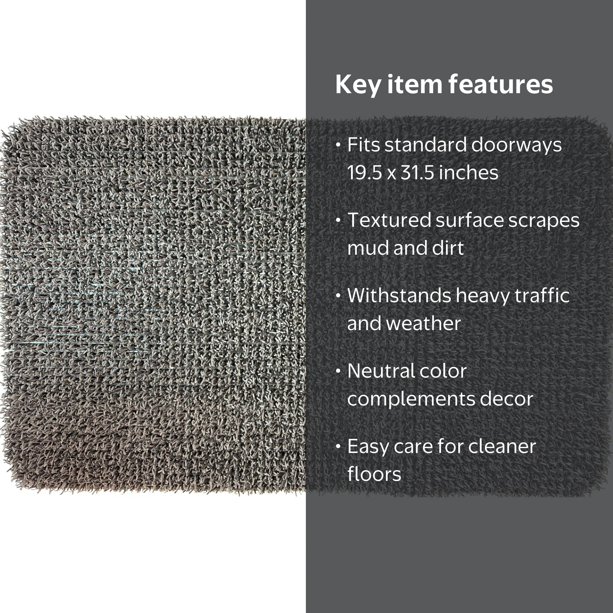 Mainstays Outdoor Scraper Doormat, 19.5