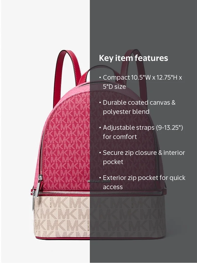 Michael Kors Rhea Medium Color-Block Signature Logo Backpack