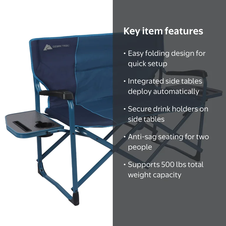 Free Shipping! Ozark Trail Outdoor Loveseat with Built-In Side
