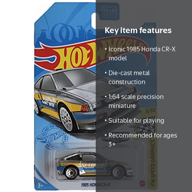 Hot Wheels 1985 Honda CR-X (Zamac) 2021 HW Speed Graphics