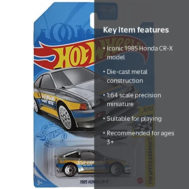 Hot Wheels 1985 Honda CR-X (Zamac) 2021 HW Speed Graphics