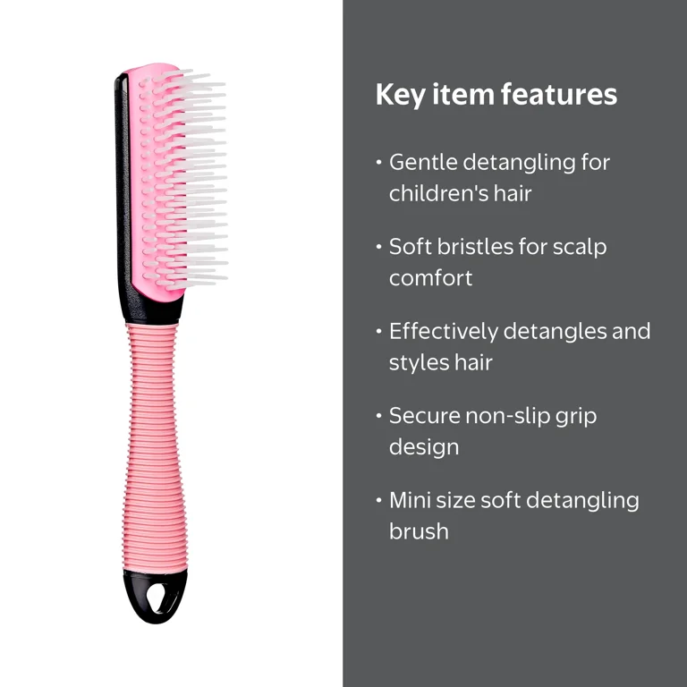 KISS Colors & Care Mini Non-Slip Soft Bristle Detangling Brush