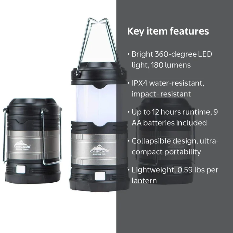 Cascade Mountain Tech Pop-Up IPX4 Water-Resistant LED Lantern - 3