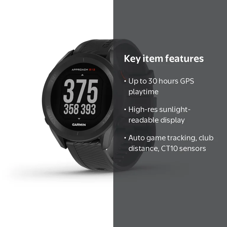 GARMIN, Approach S12 GPS Golf Watch, 42,000 Preloaded Courses