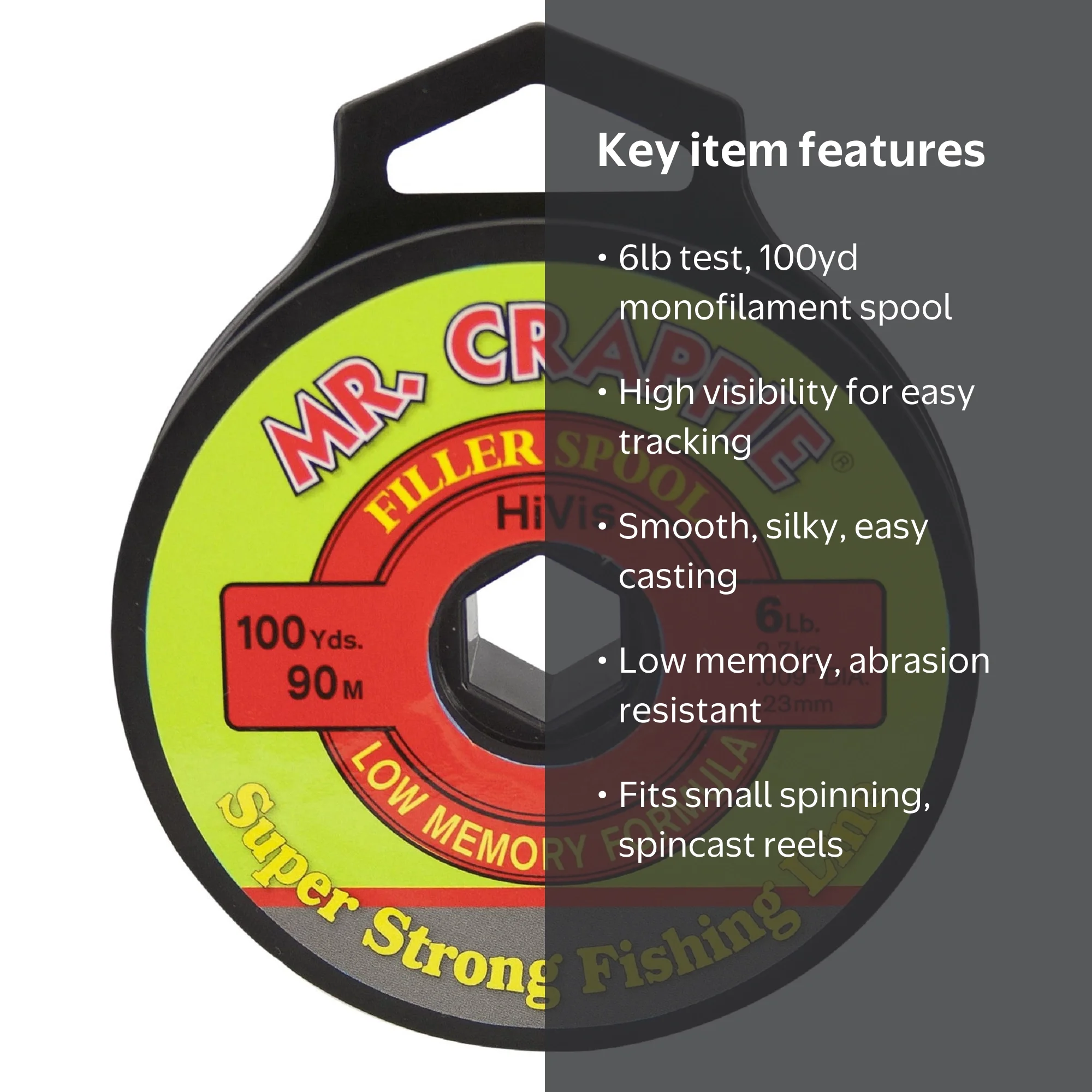 Mr. Crappie 6lb Hi Viz Monofilament Fishing Line - Walmart.com