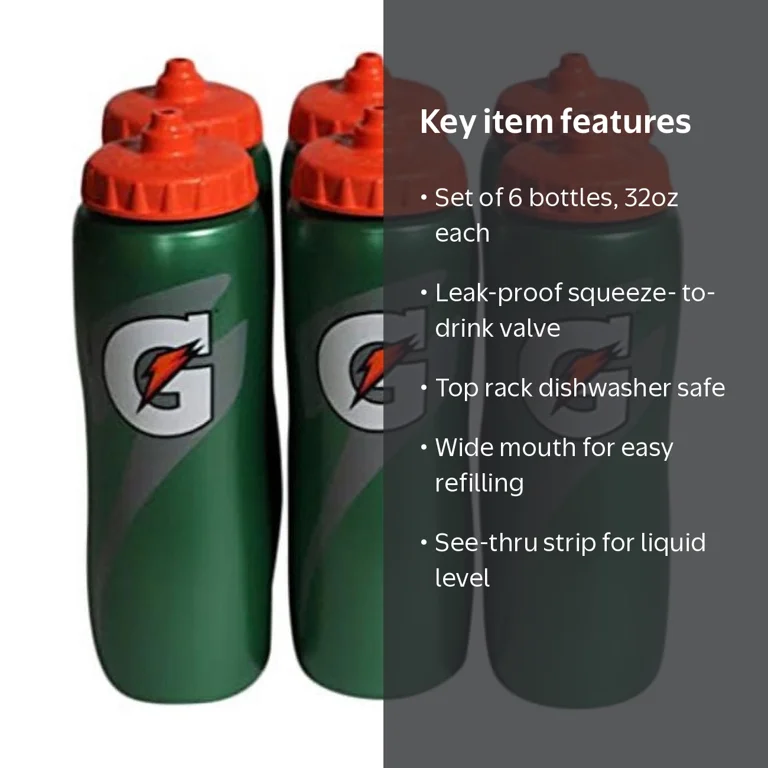その他 Set of 5 bottles Gatorade, Set of 6 G Sports Bottles, 32 fl oz, Squeezable Plastic