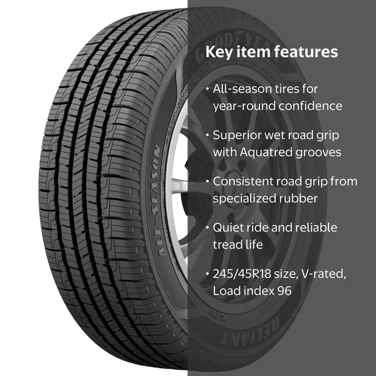 Goodyear Reliant All-Season 245/45R18 96V All-Season Tire Fits