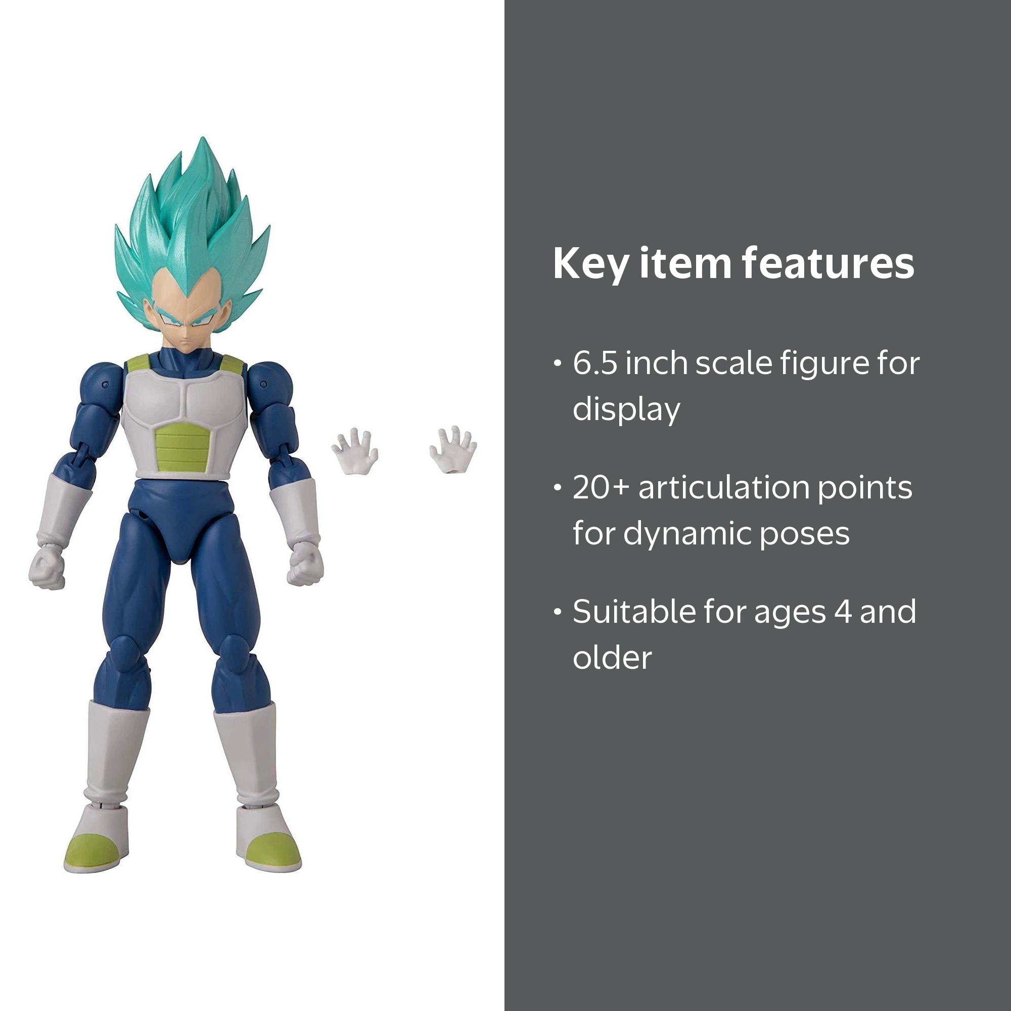 Dragon Stars Series - Super Saiyan Blue Vegeta Action Figure, 6.5