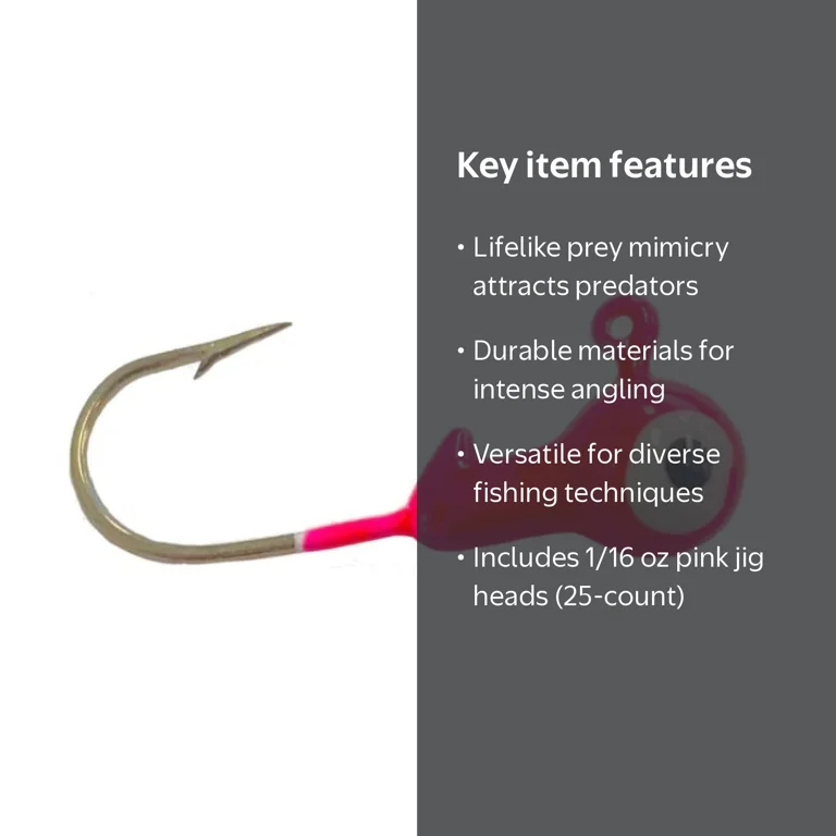 Headhunter Lures, 1/16 oz Pink Jig Head, 25ct - Walmart.com