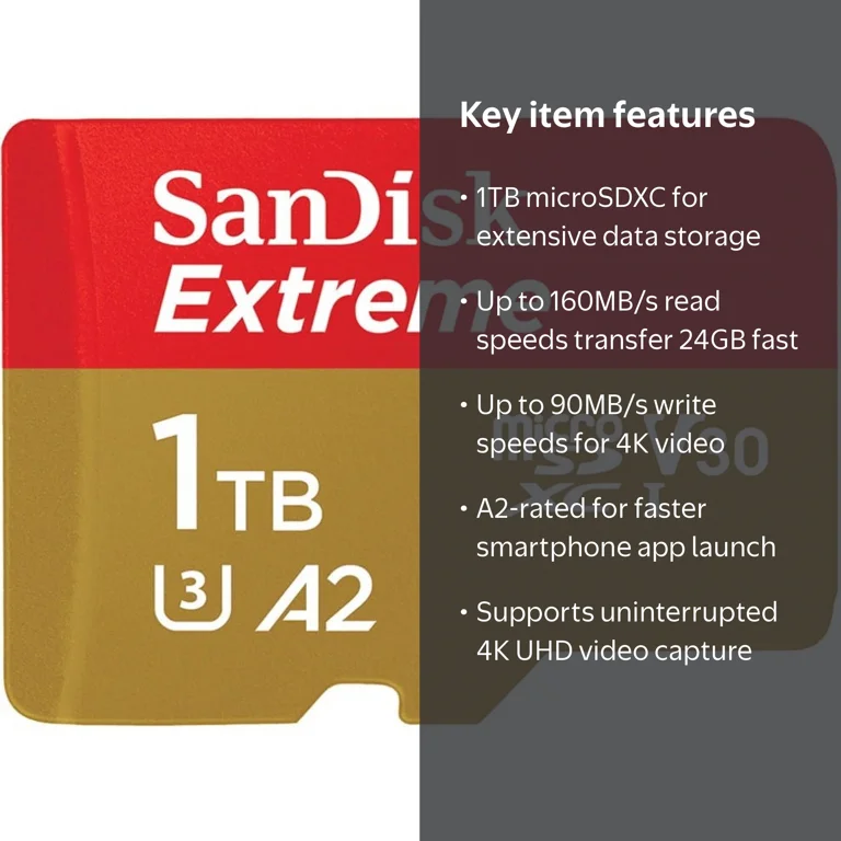 SanDisk, microSDXC Flash Memory Card, 1TB, Extreme Performance
