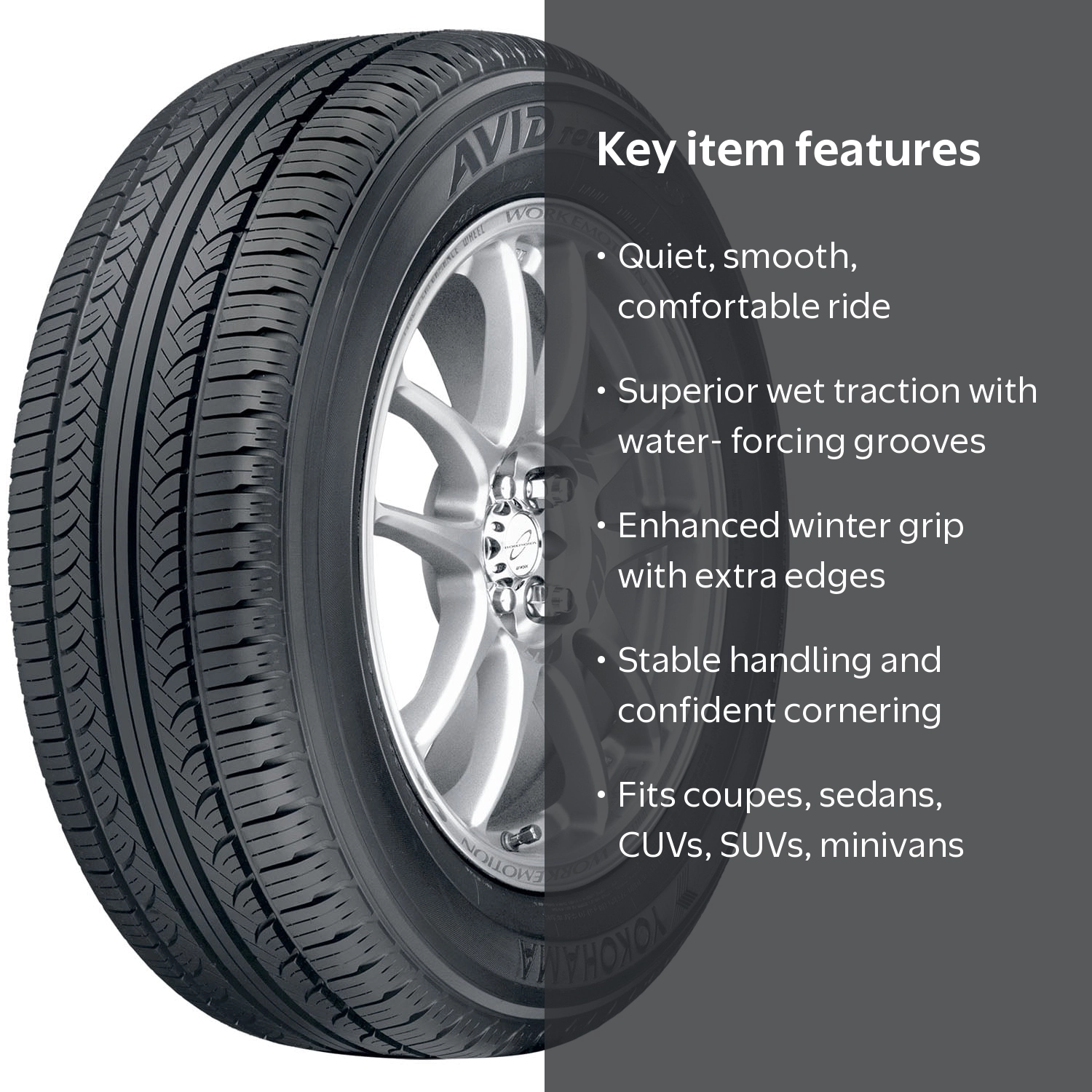 Yokohama, Passenger Tire, 205/55R16, All Season Tread - Walmart.com