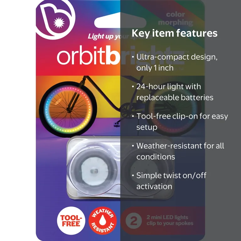 Brightz Orbit Color Morphing LED Bicycle Spoke Clip Lights