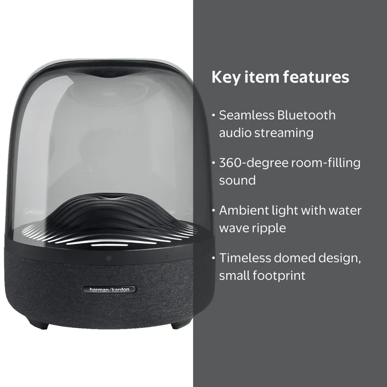 Harman Kardon Aura Studio 3 Bluetooth Speaker, Black - 360-Degree