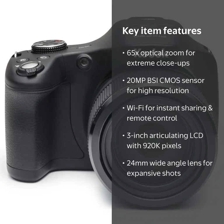 KODAK PIXPRO AZ652 Wi-Fi Digital Camera - 20MP, 65X Zoom, FHD