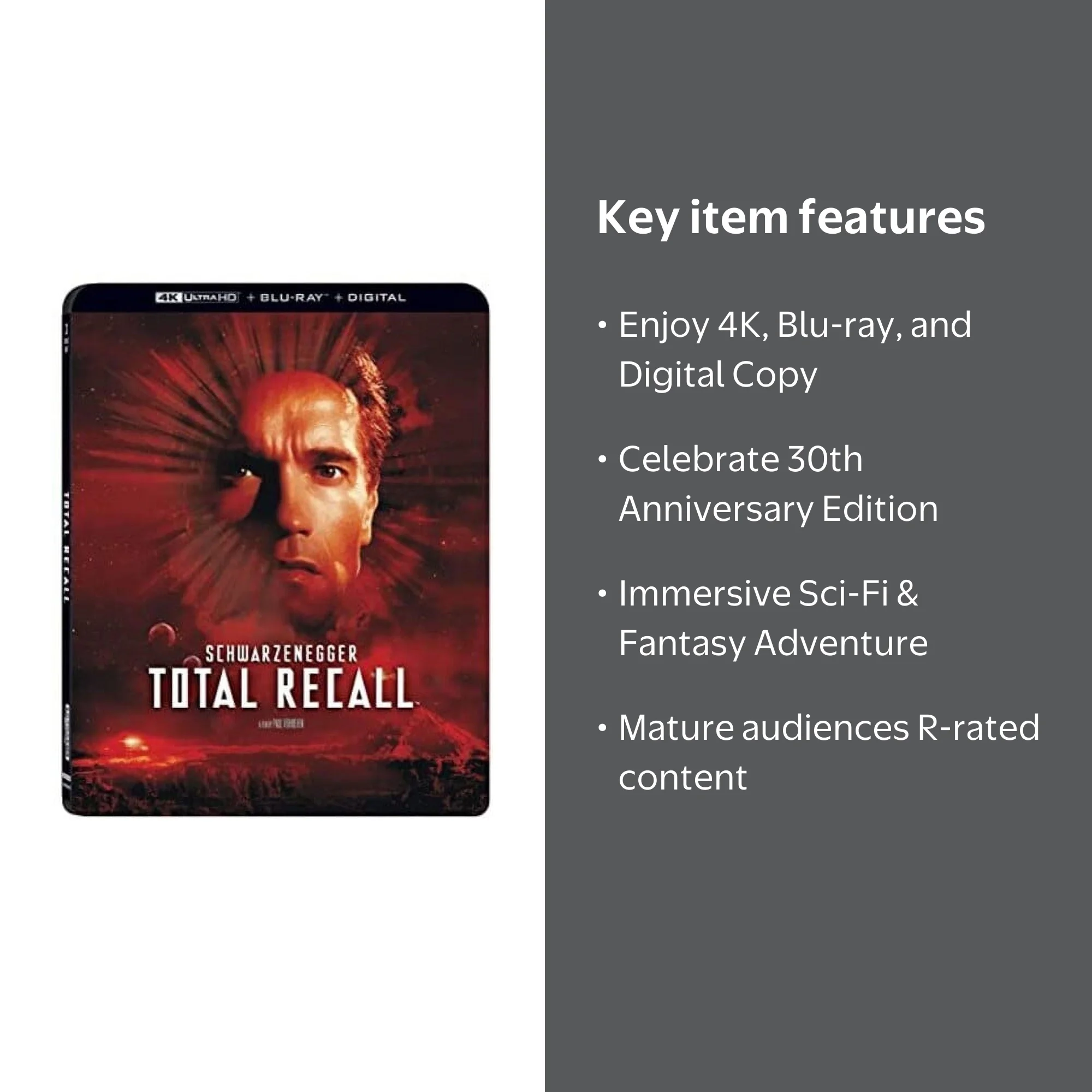 Lions Gate's Total Recall - 30th Anniversary Edition (4K Ultra HD