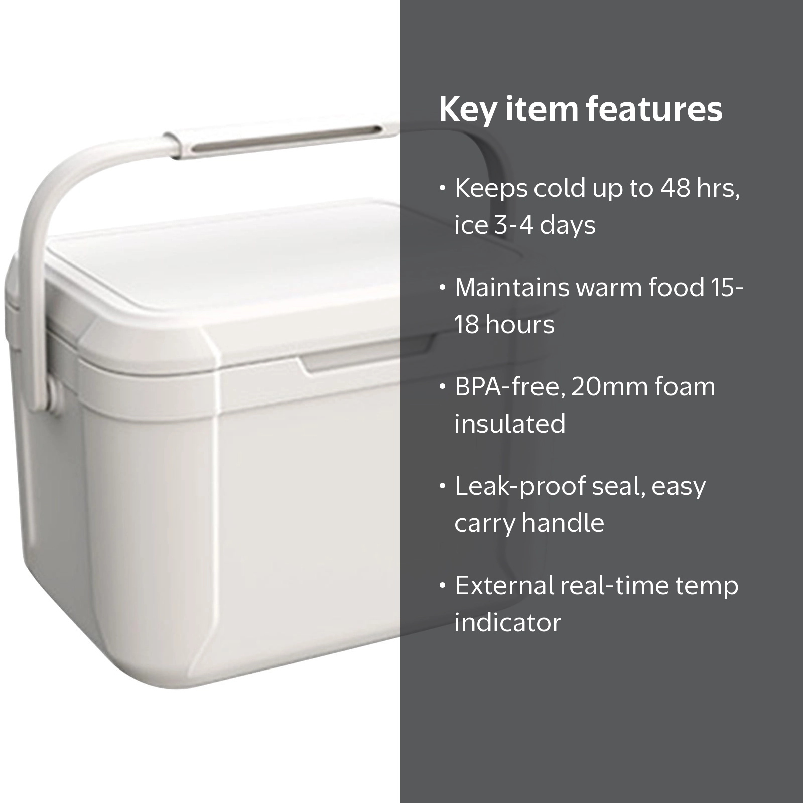 Yatlte Picnic Cooler, Insulated Cooler Lunch Box, Keeps Contents
