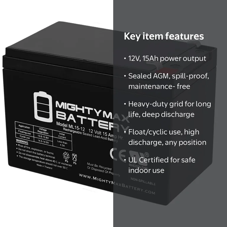 12V 15AH F2 Battery for John Deere IGOD0022 Lawn and Garden