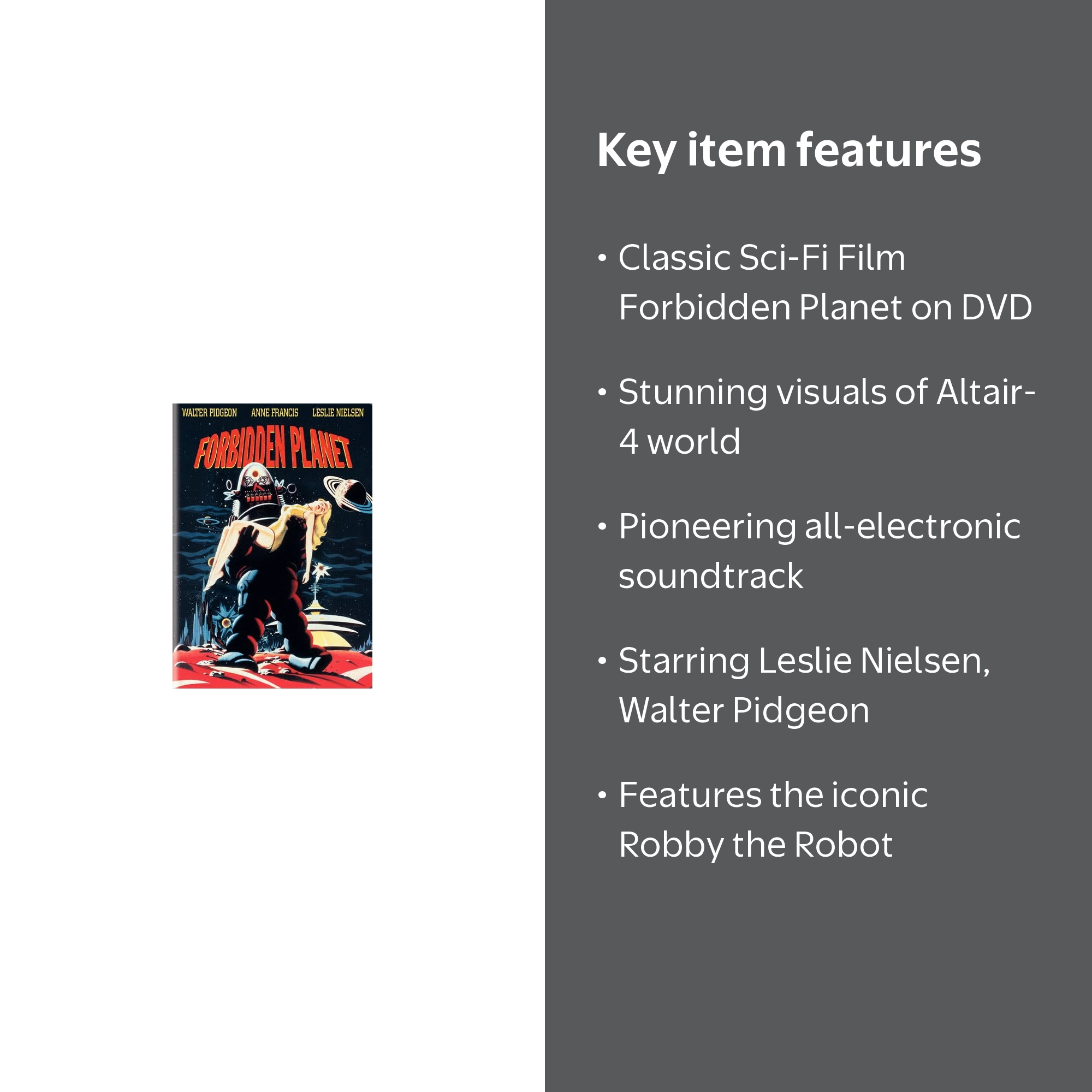 Warner Bros., DVD, Forbidden Planet, G, Sci-Fi Classic - Walmart.com