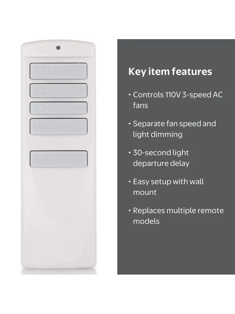 Prichor, Ceiling Fan Remote Control, A25-TX001-R1, White - Walmart.com