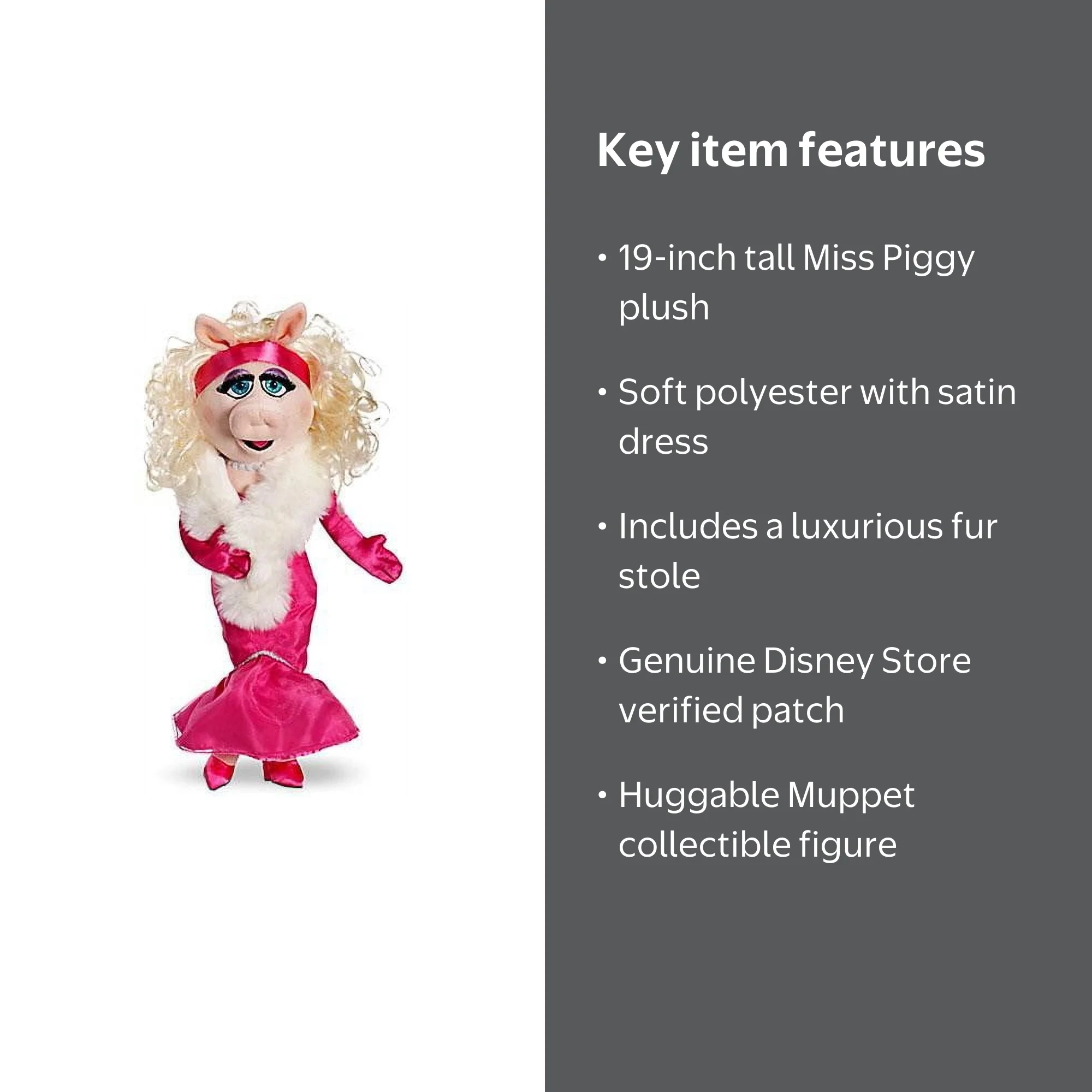 Disney Miss Piggy Plush, Pink Satin Dress, Fur Stole, Muppets Collection, 19'' H - Walmart.com Disney Miss Piggy Plush, Pink Satin Dress, Fur Stole, Muppets Collection, 19'' H - Walmart.com
