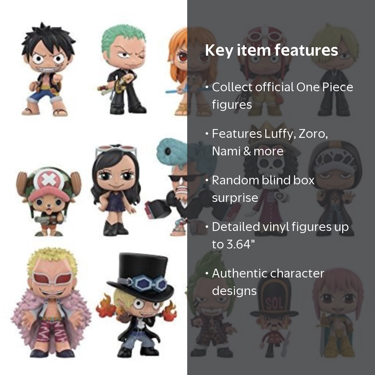 Funko, One Piece Mystery Minis, Collectible Vinyl Figures, Black