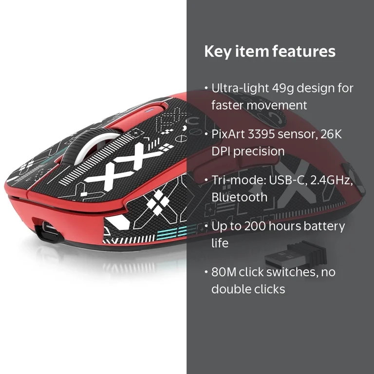 ATTACK SHARK X3 Lightweight Wireless Gaming Mouse with Anti Slip