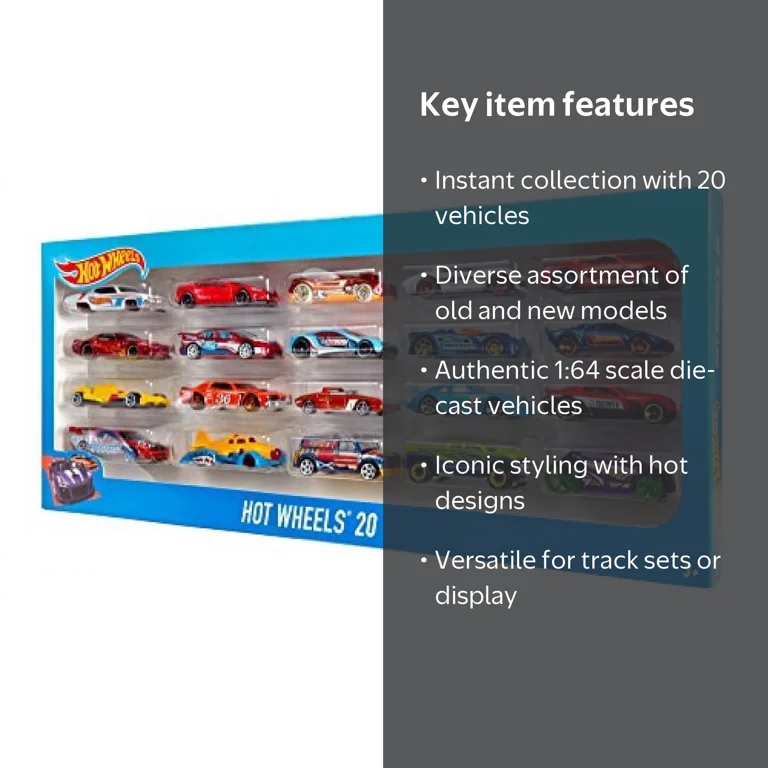 Hot Wheels Cool Toys Set - 20 Car Gift Pack (Styles May Vary