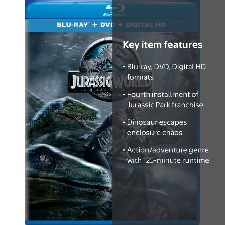Jurassic World (DVD + Digital) [Blu-ray] - Walmart.com