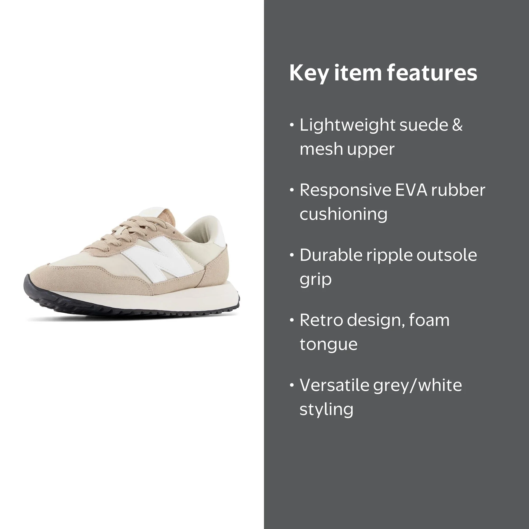 New Balance Women's 237 V1 Classic Sneaker, Mindful Grey/White