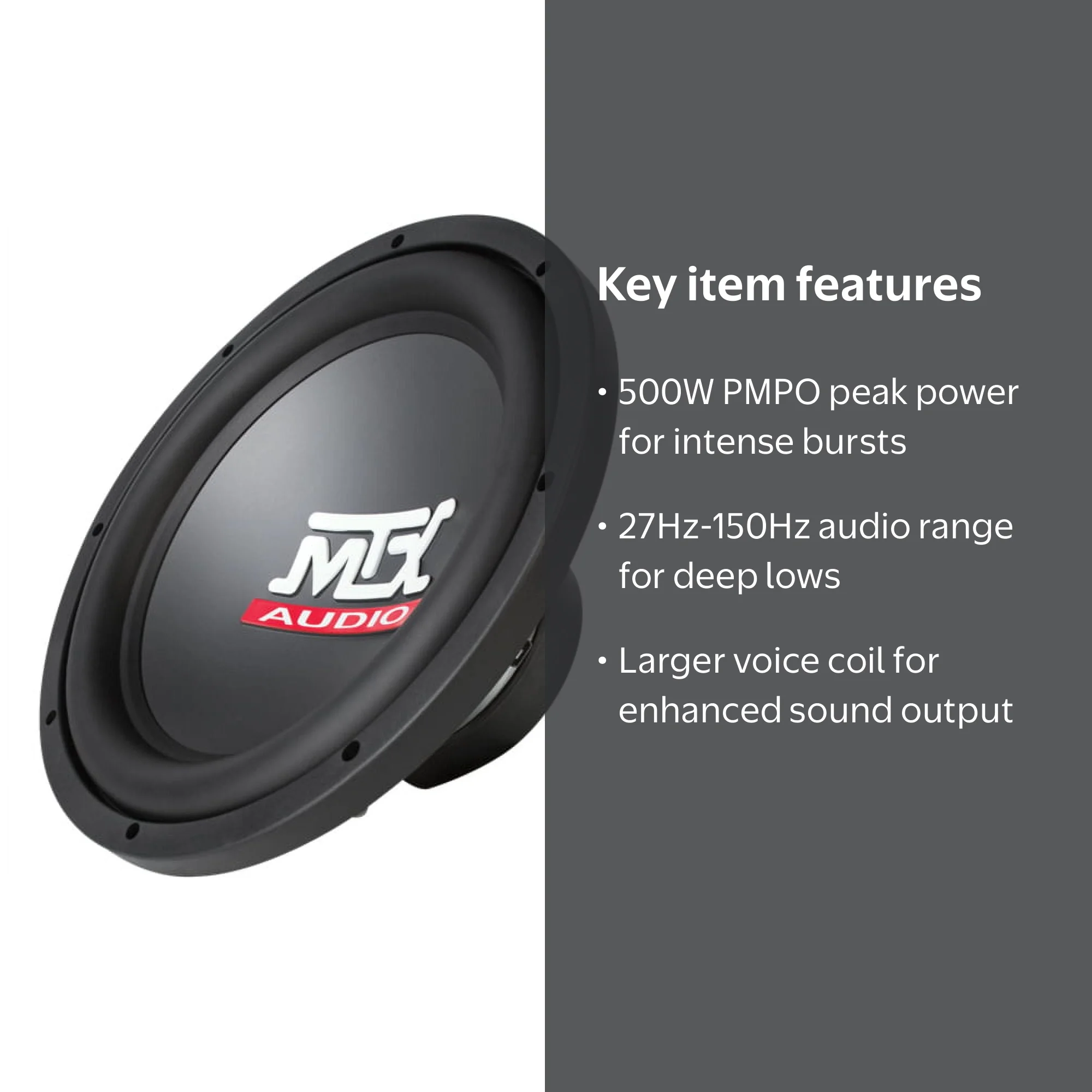 MTX Road Thunder RTS12-04 Woofer, 250 W RMS, 500 W PMPO, 1 Pack