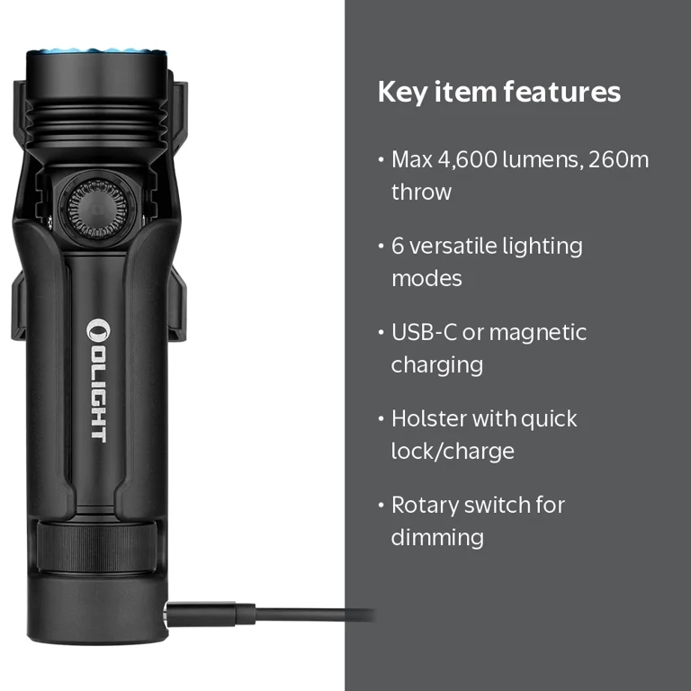 Olight Seeker 4 Pro Rechargeable Flashlight, Waterproof, 4600