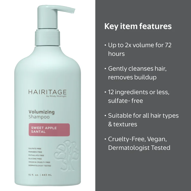Hairitage Sweet Apple Santal Volumizing Shampoo for All Hair Types