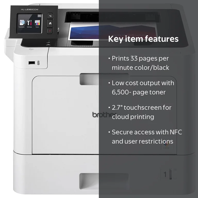 Brother Business Color Laser Printer, HL-L8360CDW, Wireless