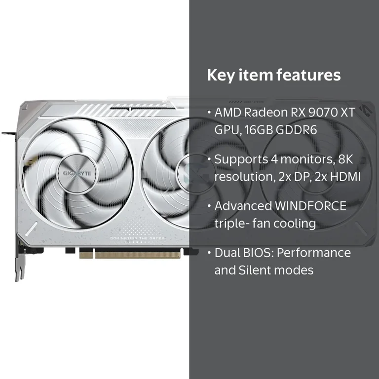 GIGABYTE Gaming Radeon RX 9070 XT 16GB GDDR6 PCI Express 5.0 x16