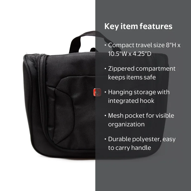 big w travel toiletry bag Vorspack Canvas for Men, Medium, Black Womens Away Travel Extra Large Toiletry Bag SWISSGEAR Travel Dopp Kit -